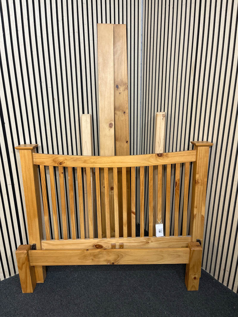 4ft Solid pine slatted bed frame   44586