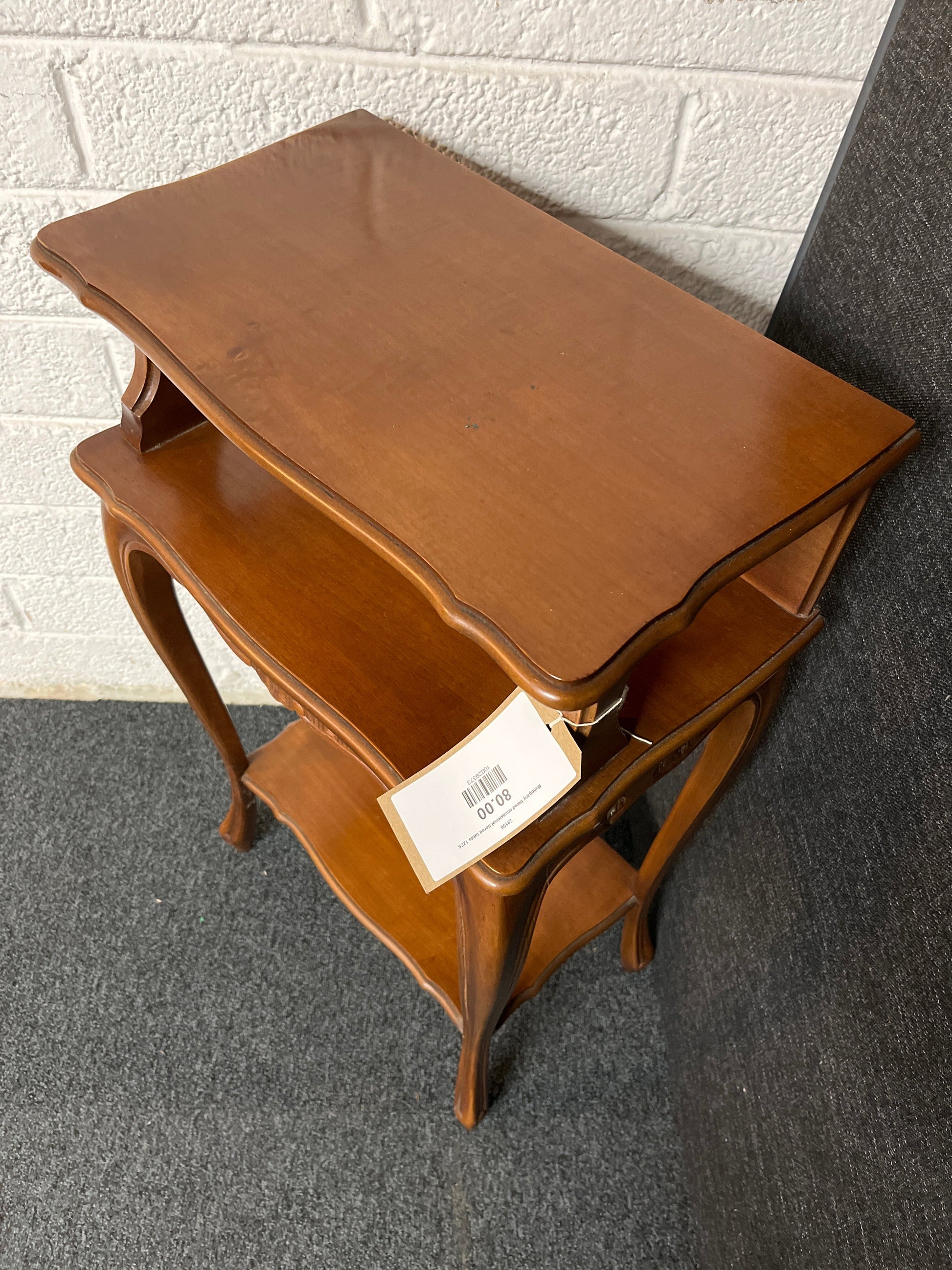 Mahogany tiered occasional tiered table 1225