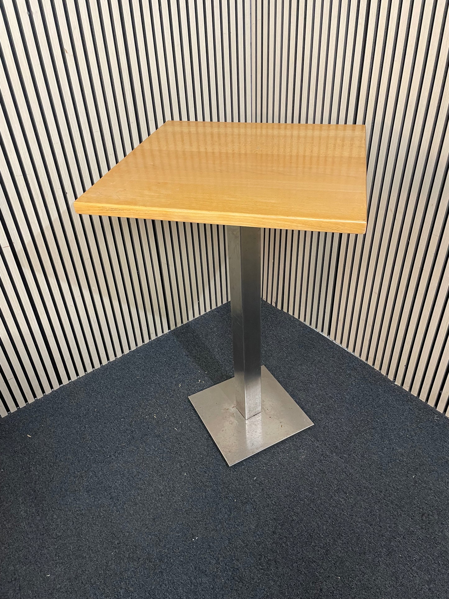 High Bar Table Metal Base - wooden top 70cm  x 70cm x 110 cm high 1126