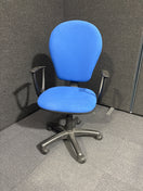 Switch High back blue fabric swivel chair with black loop arms 2 image