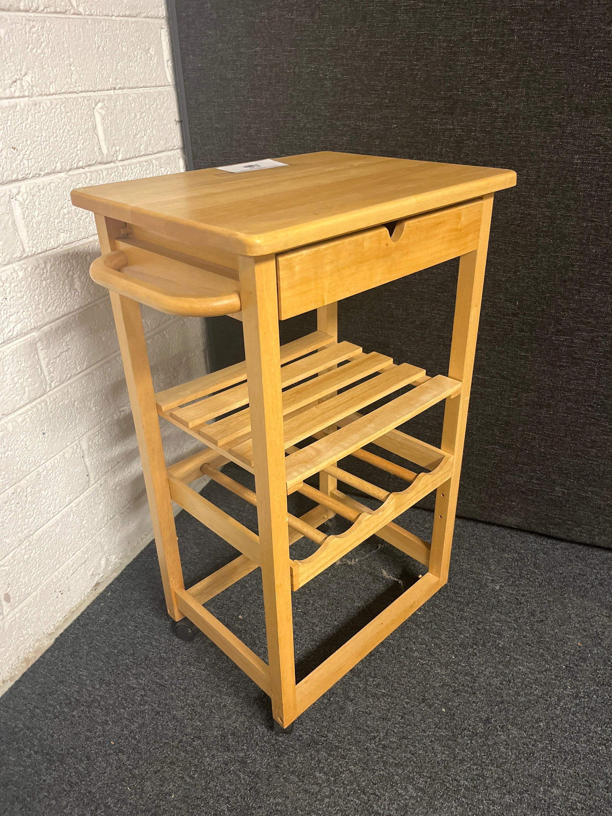 Hardwood kitchen island trolley on castors (H 830 x W 500 x D 390 mm) 1225