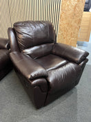 Switch 2+1 Brown leather recliner suite 43765 2 image