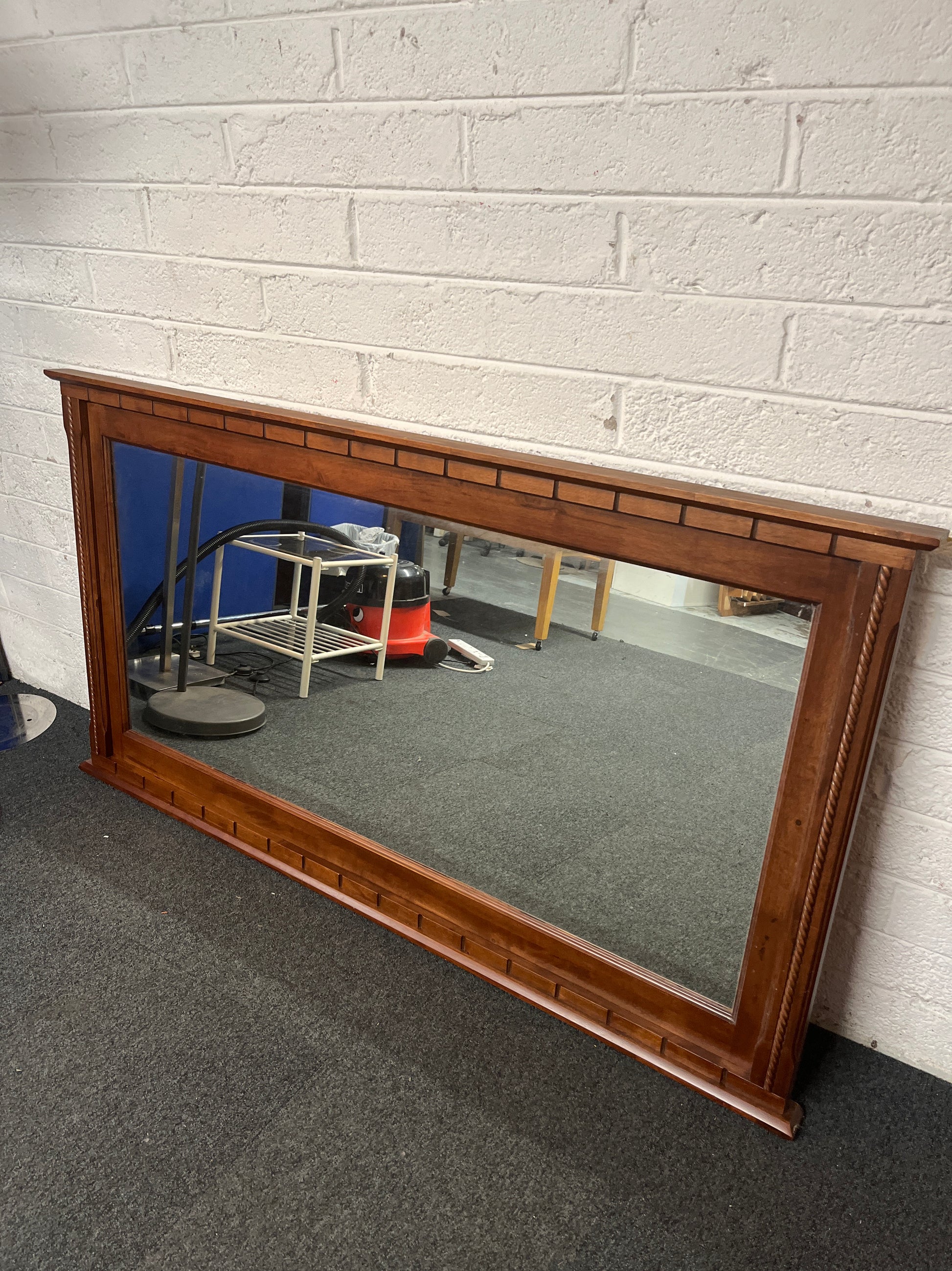Cherry over mantle mirror with rope effect (W 175 x L 95 cm) 1325