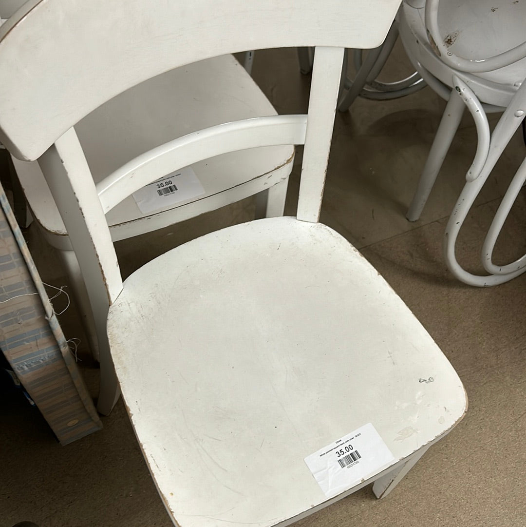 White painted square back cafe chair