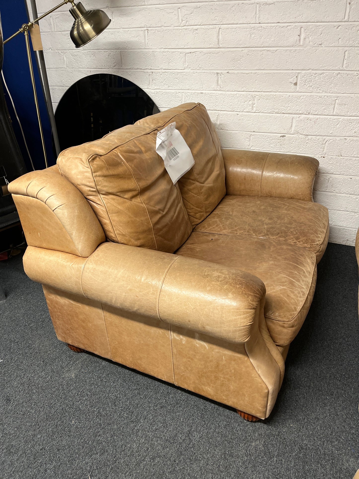 2+1 real tan soft leather sofa suite 1225