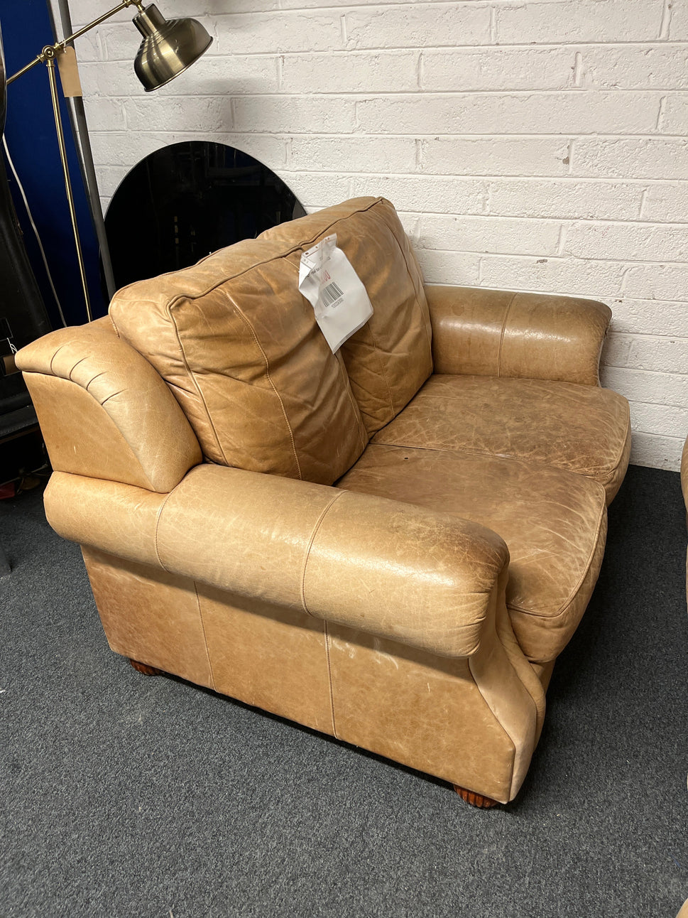 2+1 real tan soft leather sofa suite 1225