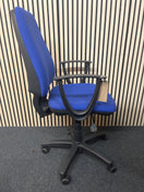Switch High back royal blue fabric height adjustable swivel chair with fixed loop arms 1425 3 image