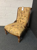Switch Ornate cream pattern fabric, solid wood frame curved back occasional chair 3225 2 image
