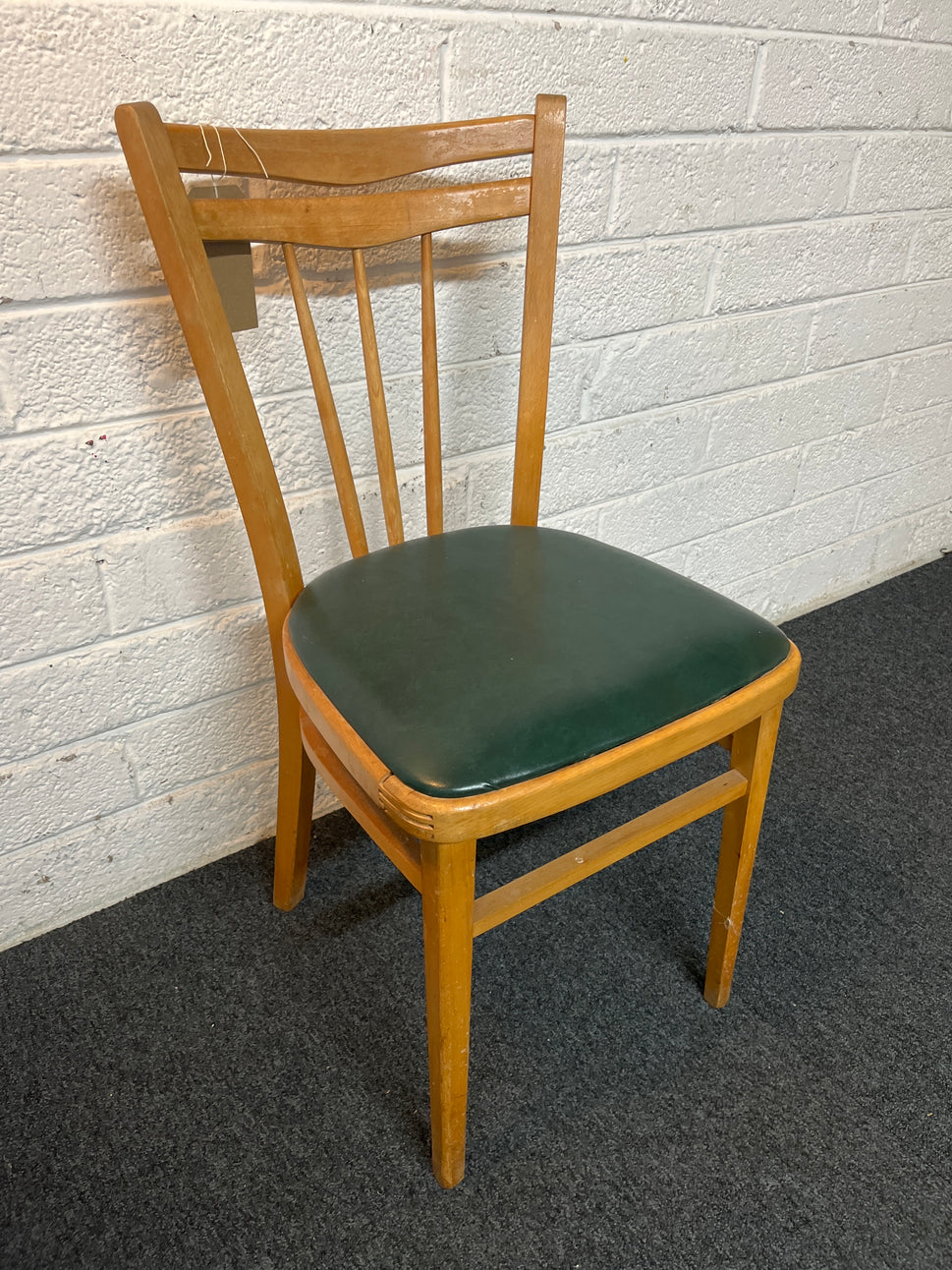 Solid beech bentwood chairs with green vinyl seat 3225