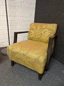Switch Orior low yellow floral fabric armchair with wooden frame  1225 2 image