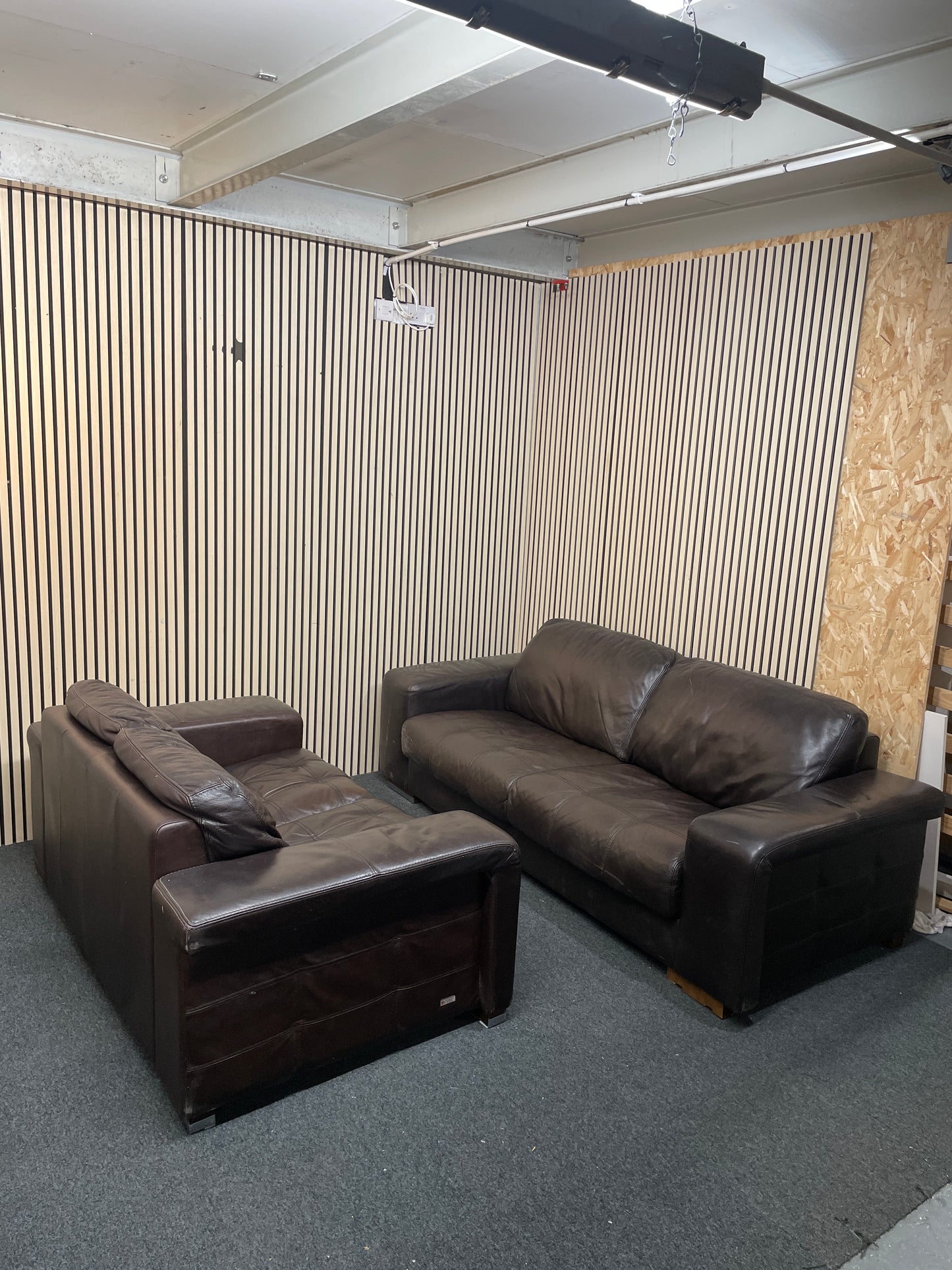 3+2 soft dark brown leather sofa suite 2425