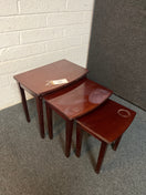 Switch Mahogany nest of 3 tables, heat stained on tops 520Wx350Dx480H 2225 3 image