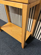 Switch Oak and leather slim console table with glass top (H 75 x W 76 x D 36 cm) 43592 3 image