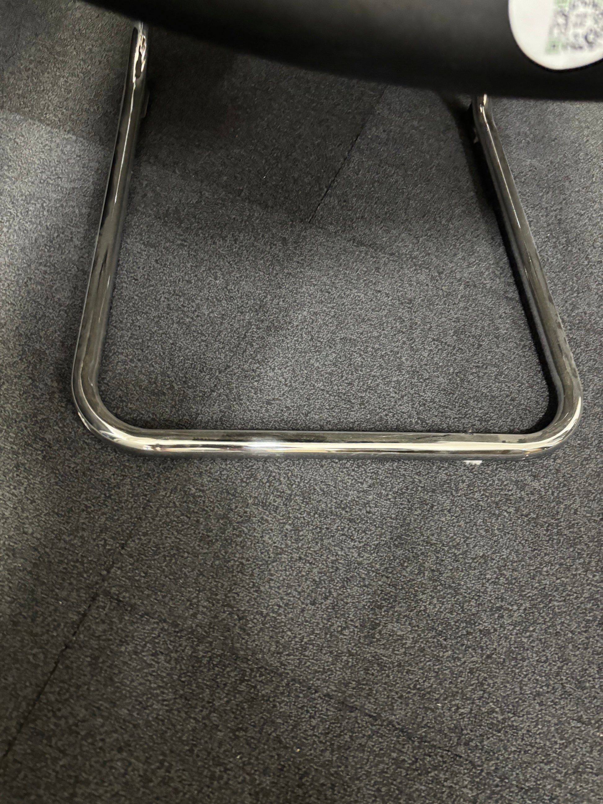 BRAND New Waverley black mesh back, black fabric seat, chrome framed cantilever meeting chair with black arms (Price Inc VAT)
