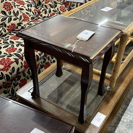 Small square mahogany coffee table 