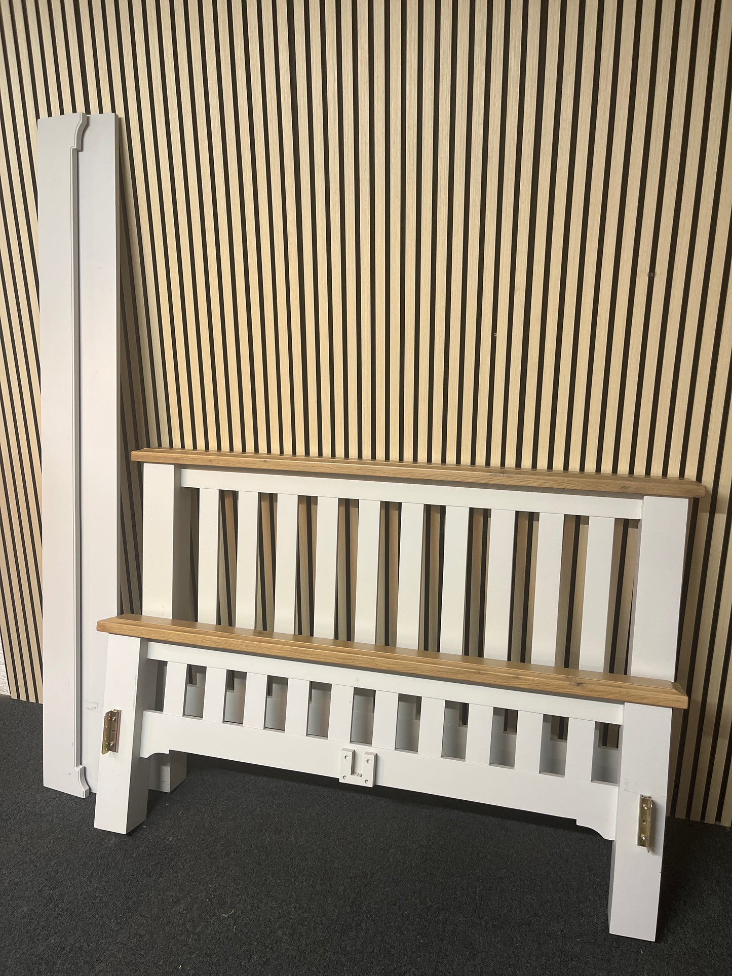 4Ft 6 high end cream and oak double bed frame 1325