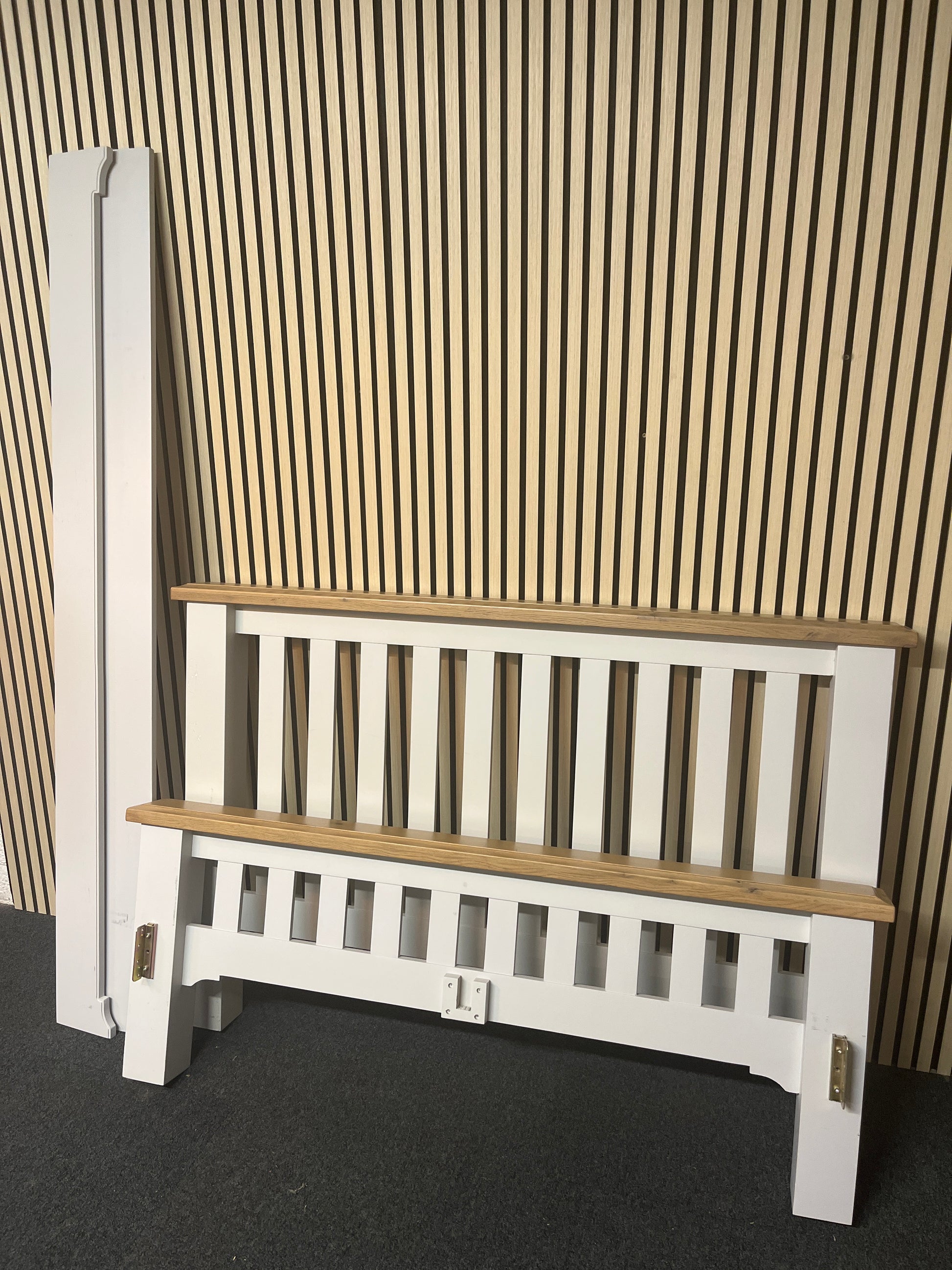 4Ft 6 high end cream and oak double bed frame 1325