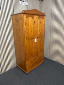 Traditional pine double wardrobe featuring two doors and two drawers, height 192 cm, width 89 cm, depth 60  cm  44739