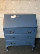Switch 3 drawer blue painted mahogany writing bureau 3225 2 image