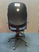 Switch Black fabric ortho swivel
 chair with adjustable arms and pump up lumbar support 3 image