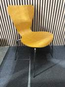 Switch Beech framed bistro canteen chair, chrome frame 3 image