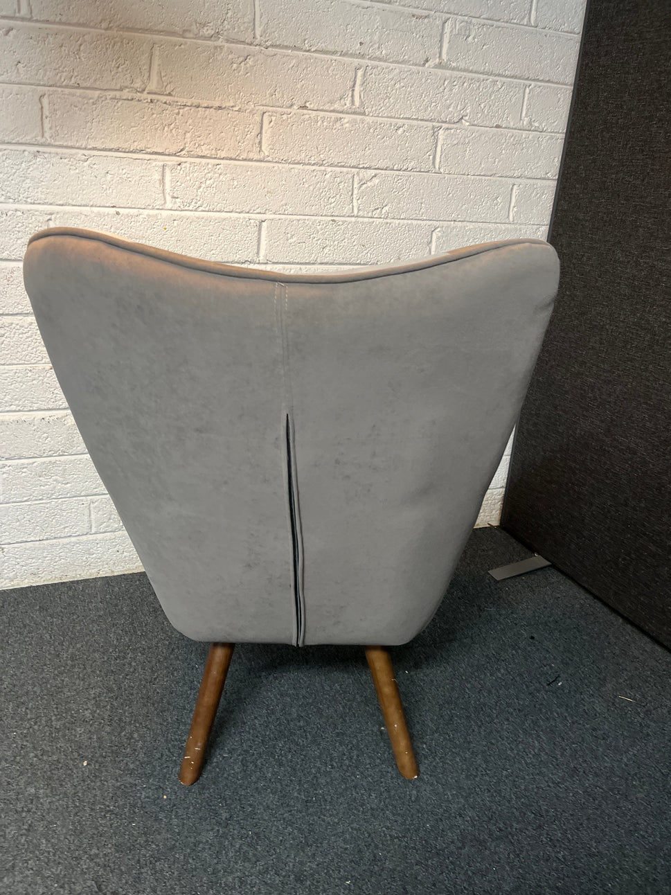 Mixed pattern wing back armchair, solid wood frame 3225