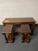Switch Low solid mahogany stained rectangular coffee table with insert side tables 2225 3 image