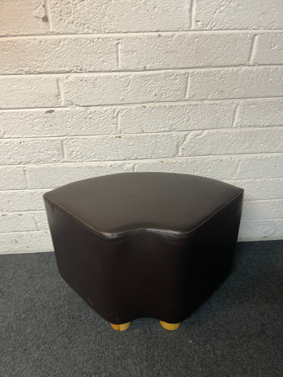 Brown corner leather dining stool 2225