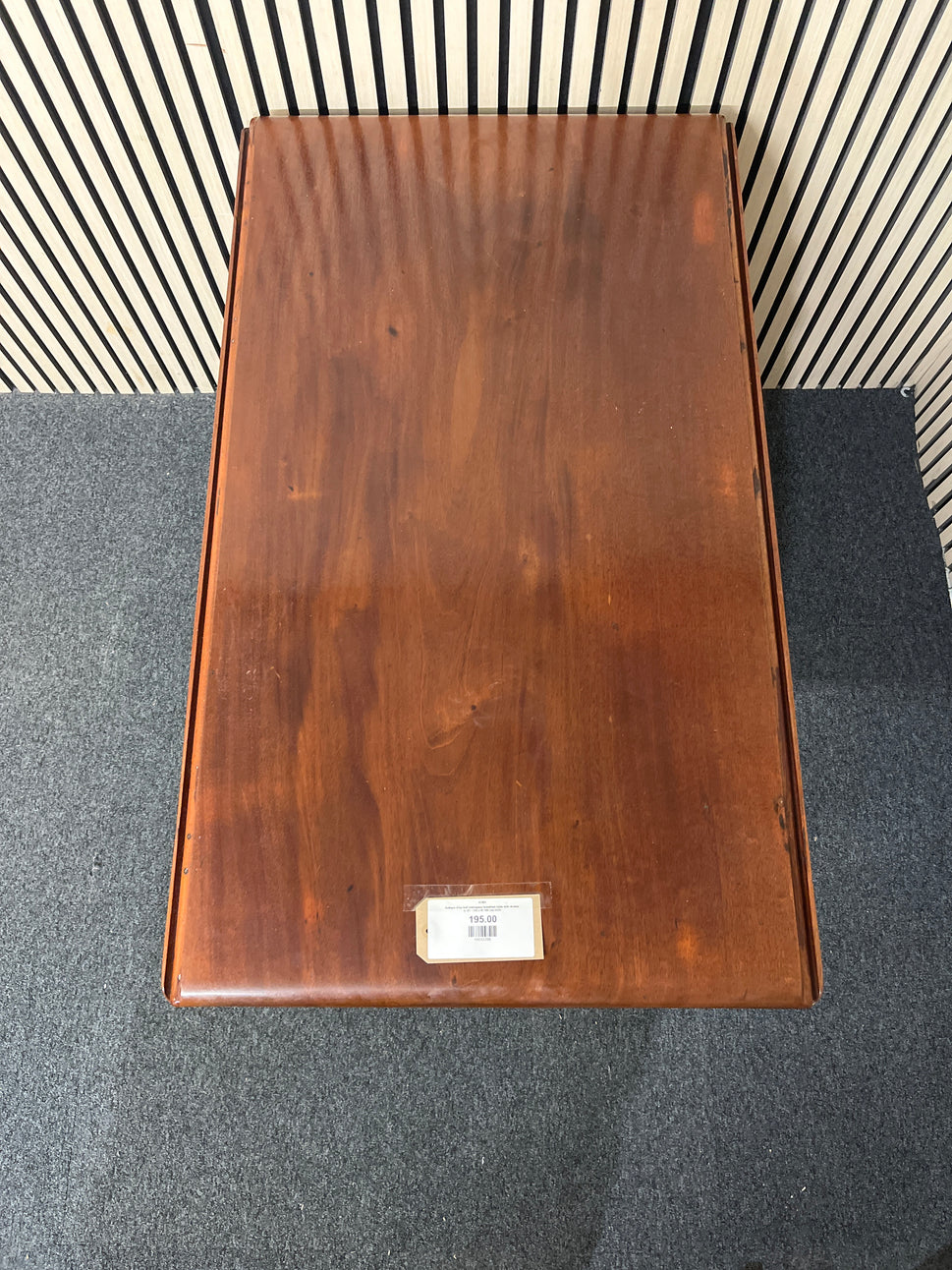 Antique drop leaf mahogany breakfast table with drawer (L 61 - 105 x W 109 cm) 2425