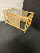 Switch Large rectangular clear glass, wood frame coffee table  1225 3 image