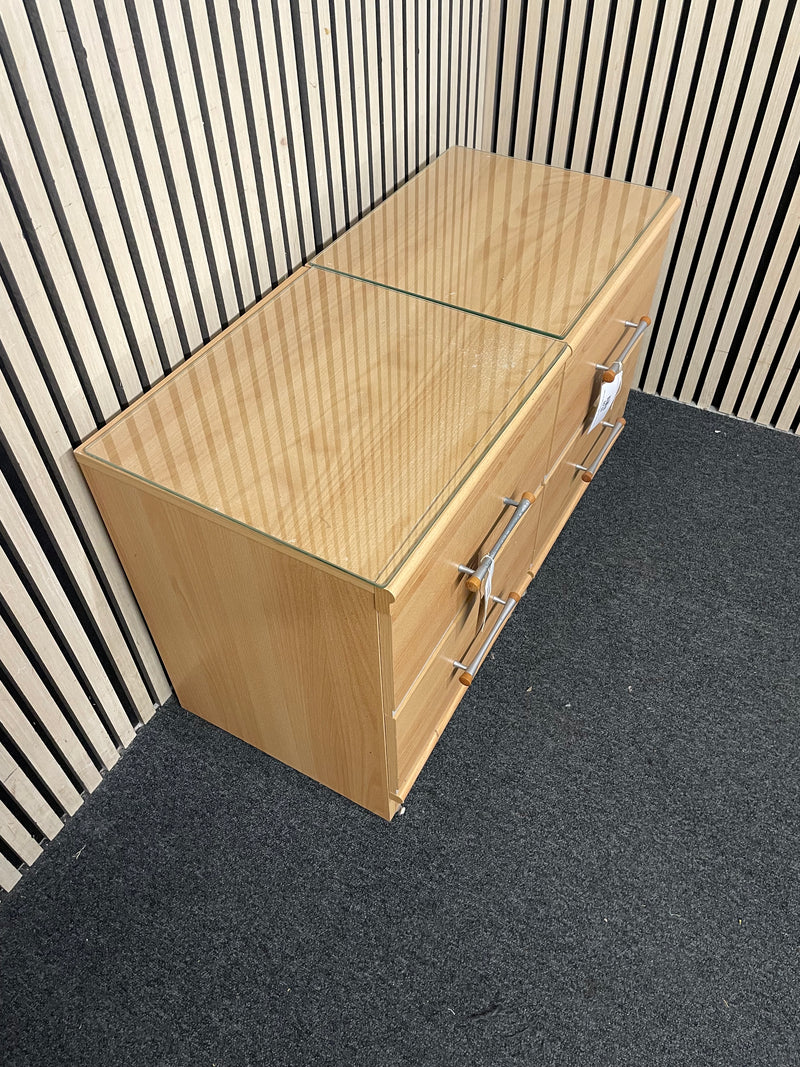 Beech laminate 2 drawer bedside locker (SET OF 2)  44637