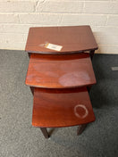 Switch Mahogany nest of 3 tables, heat stained on tops 520Wx350Dx480H 2225 2 image