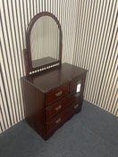 Dark mahogany 3 drawer chest with mirror (H 71 x W 76 x D 41 cm)  44643