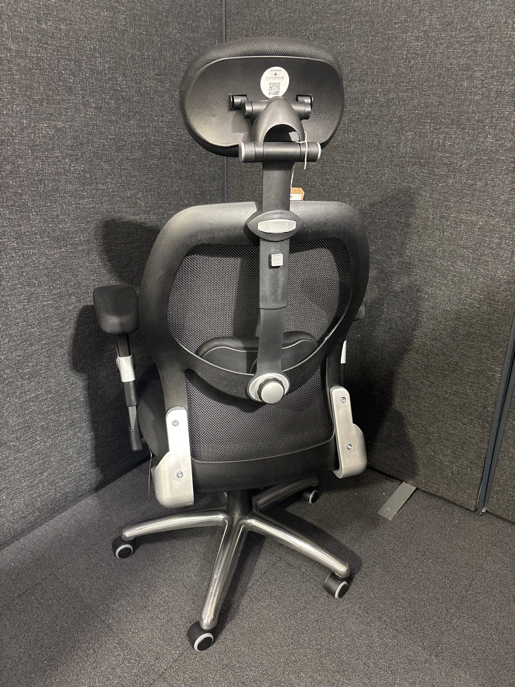 NEW Sandro mesh back executive chair with black air mesh seat, height adjustable arms, 5 star base. PRICE INC VAT