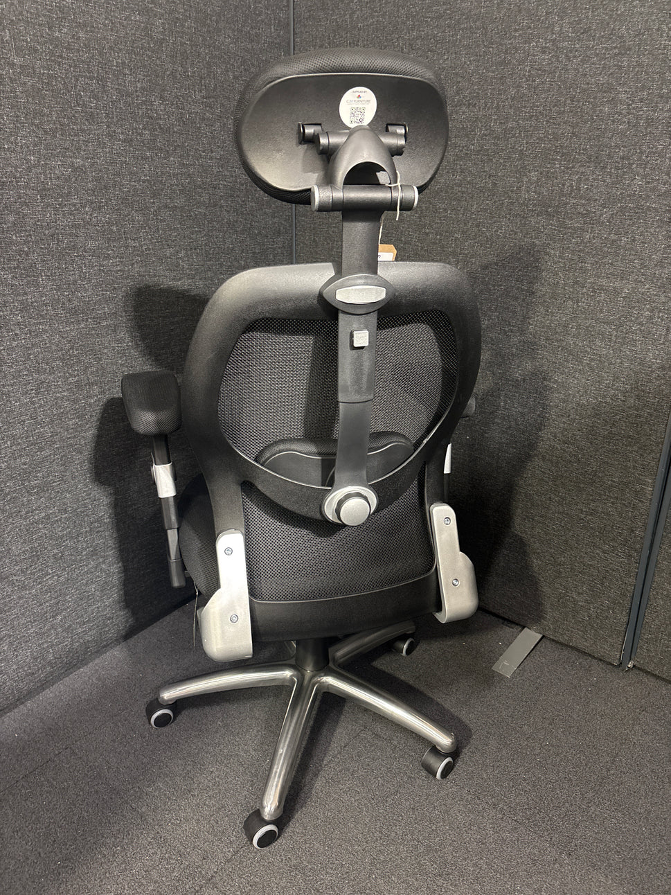 NEW Sandro mesh back executive chair with black air mesh seat, height adjustable arms, 5 star base. PRICE INC VAT