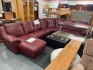 Natuzzi real wine leather corner sectional sofa (lengths each way 310, 290 cm)  44243