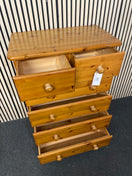 Solid pine chest with two small and four large drawers (H 103 x W 80 x D 47 cm)  44532