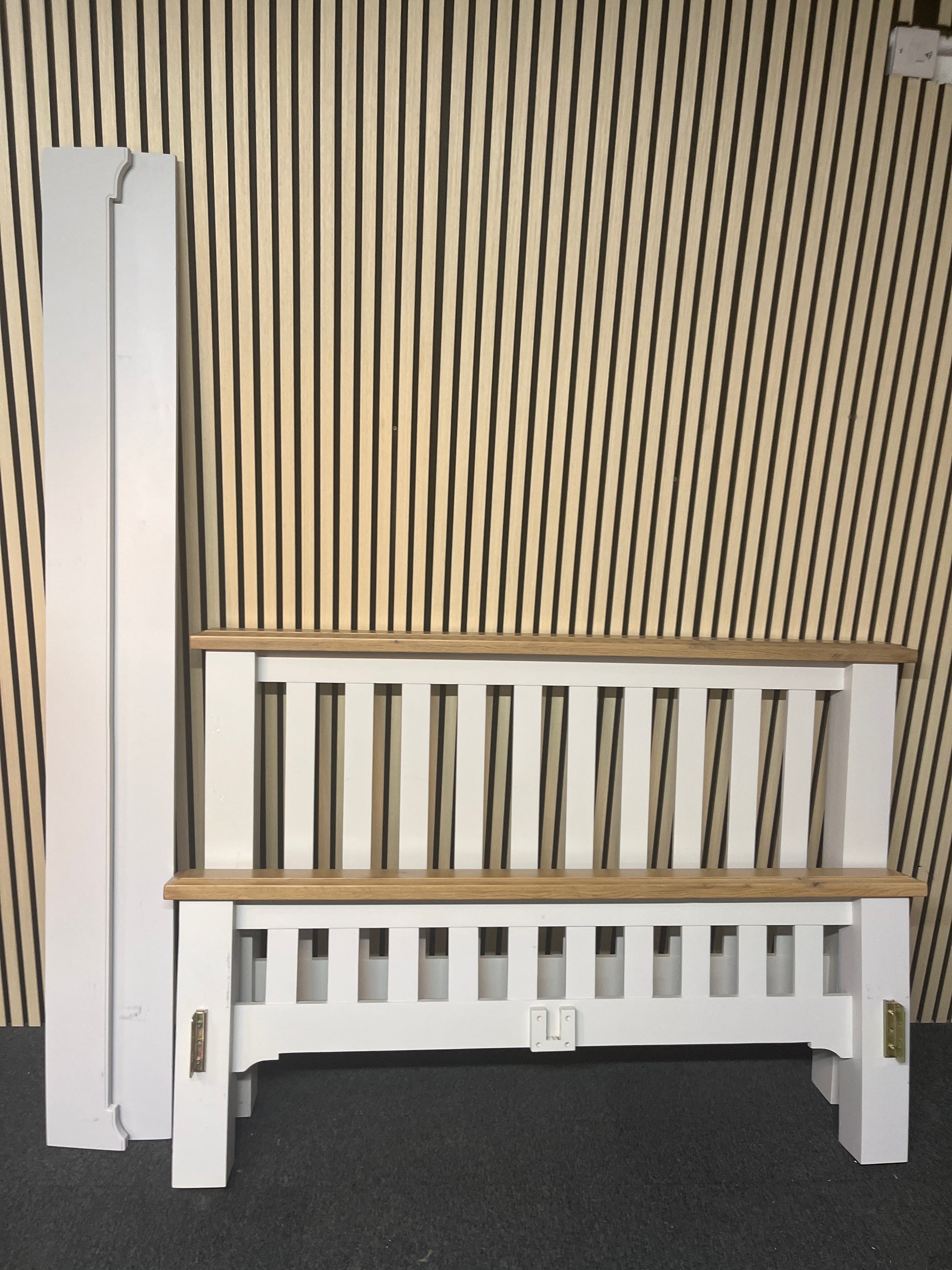 4Ft 6 high end cream and oak double bed frame 1325