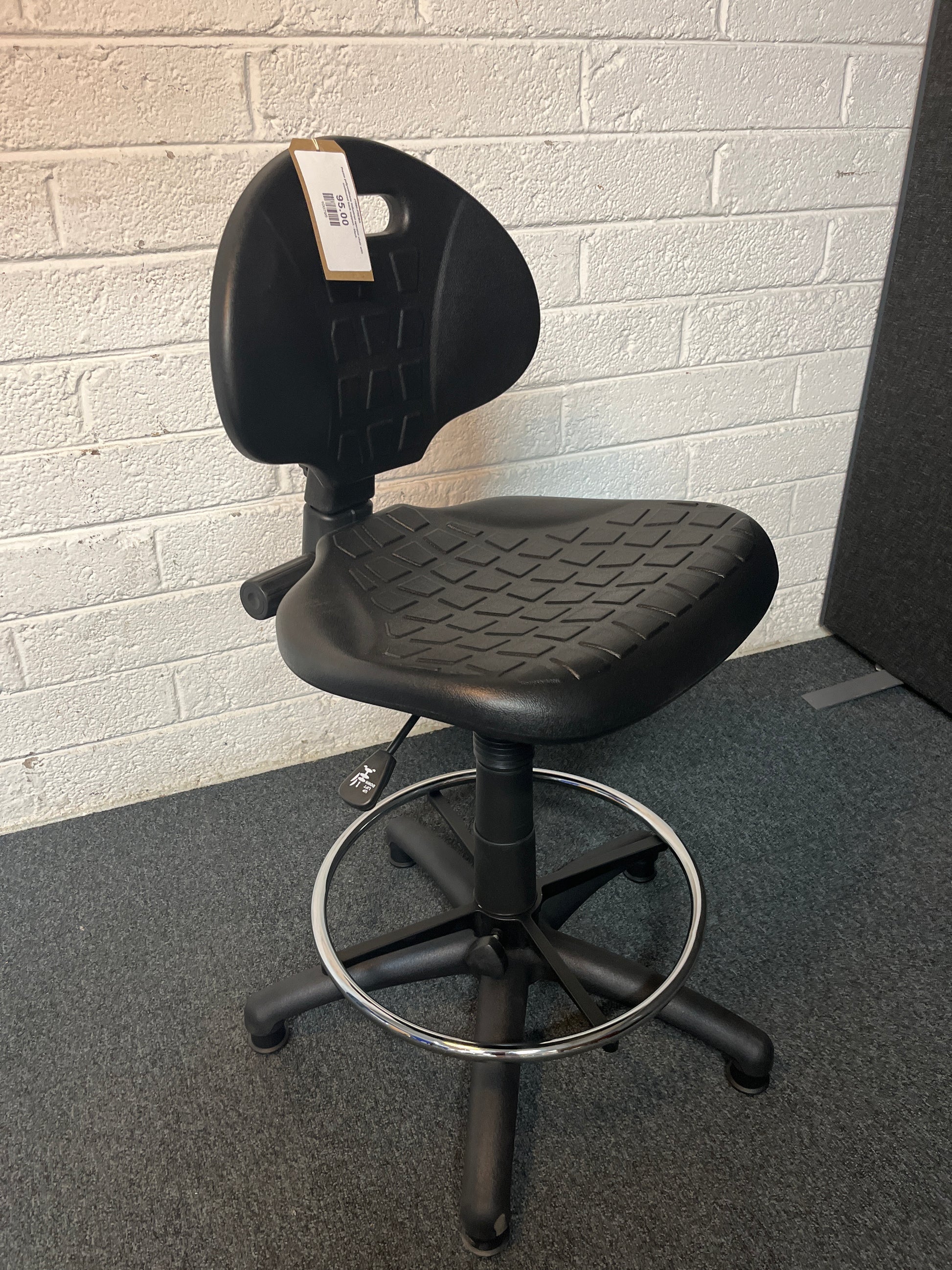 Prema polyurethane industrial operator chair with contoured back support - black