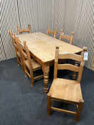 Switch Solid pine large rectangular farmhouse table with 6 no. chairs (W 180 x D 90 cm) 3126 3 image