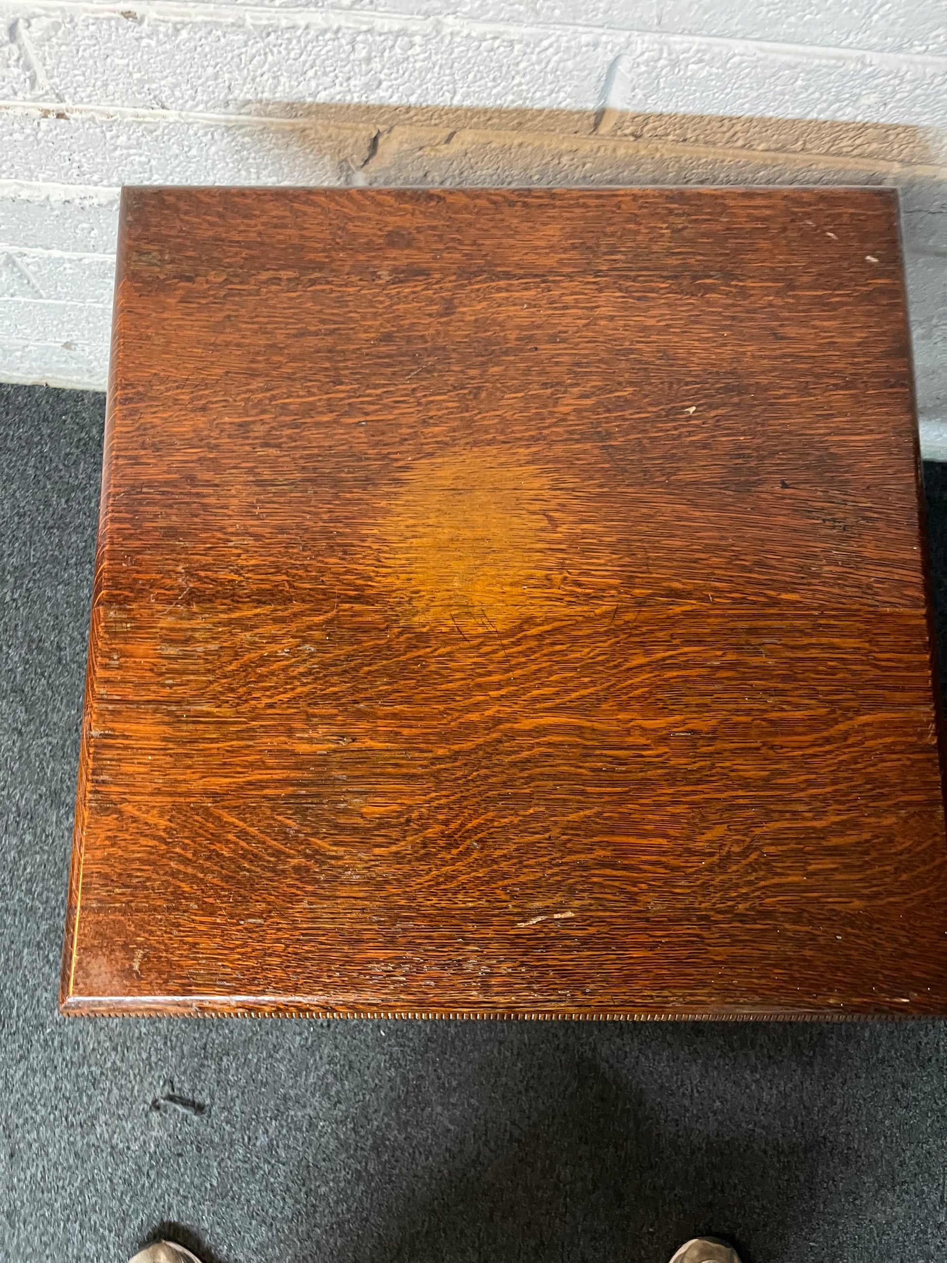 Square tall stained wood lamp table (H 73 x W 57 x D 57 cm) 3225