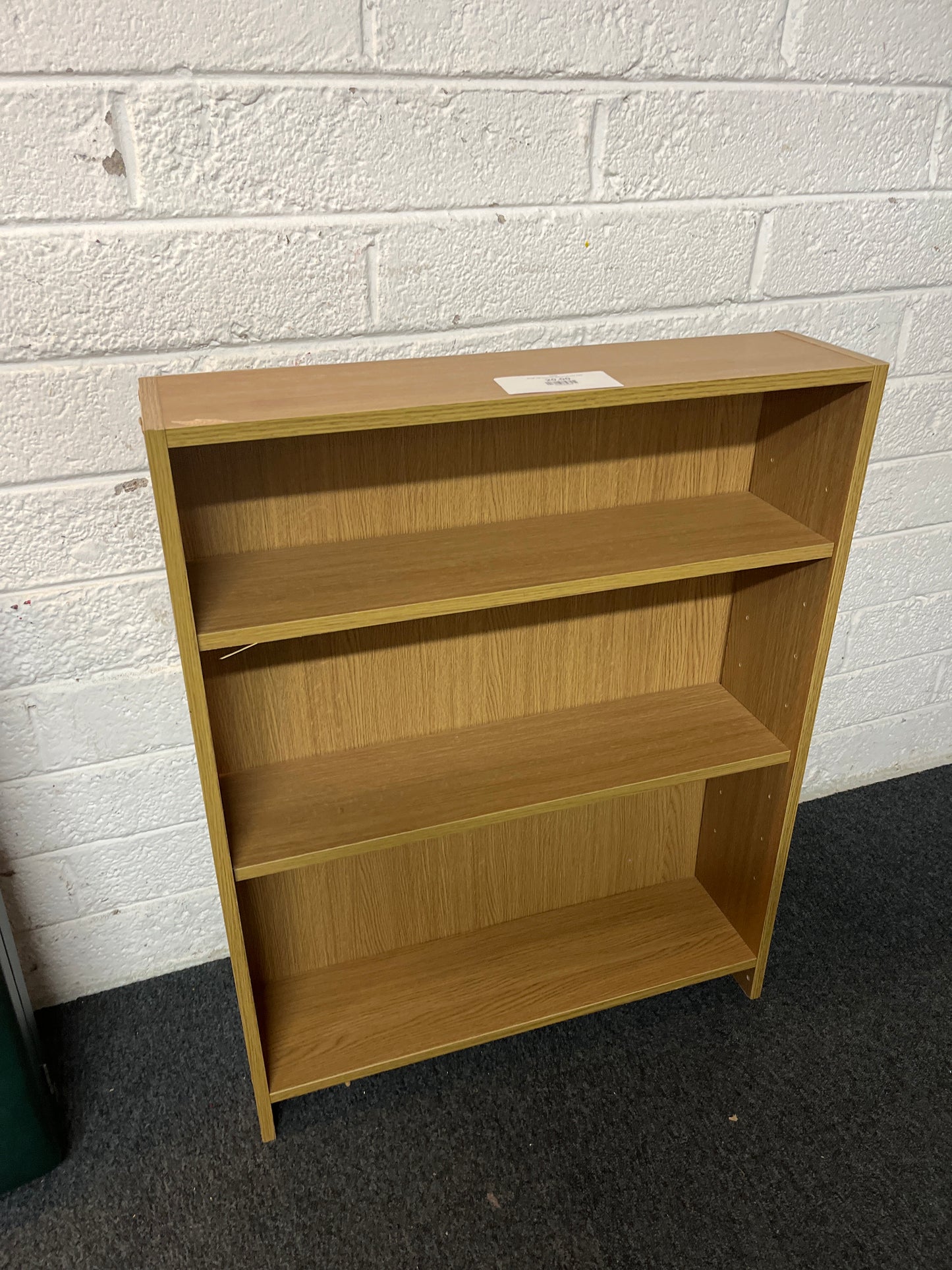 Small oak laminate slim bookcase 2225