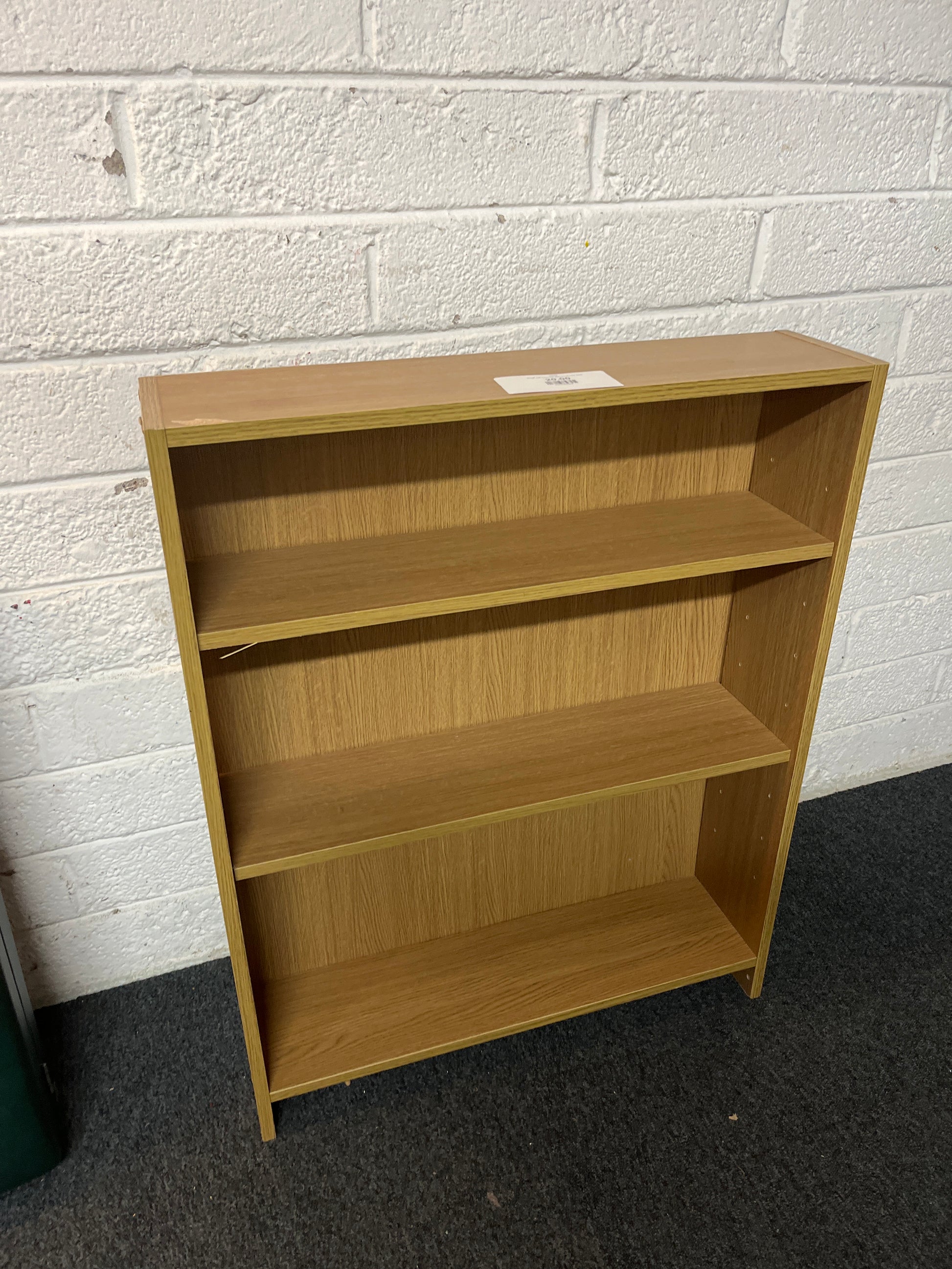 Small oak laminate slim bookcase 2225