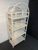 Switch Lloyd Loom style tall white painted cane open bookcase 1450Hx600Wx300D 2225 2 image