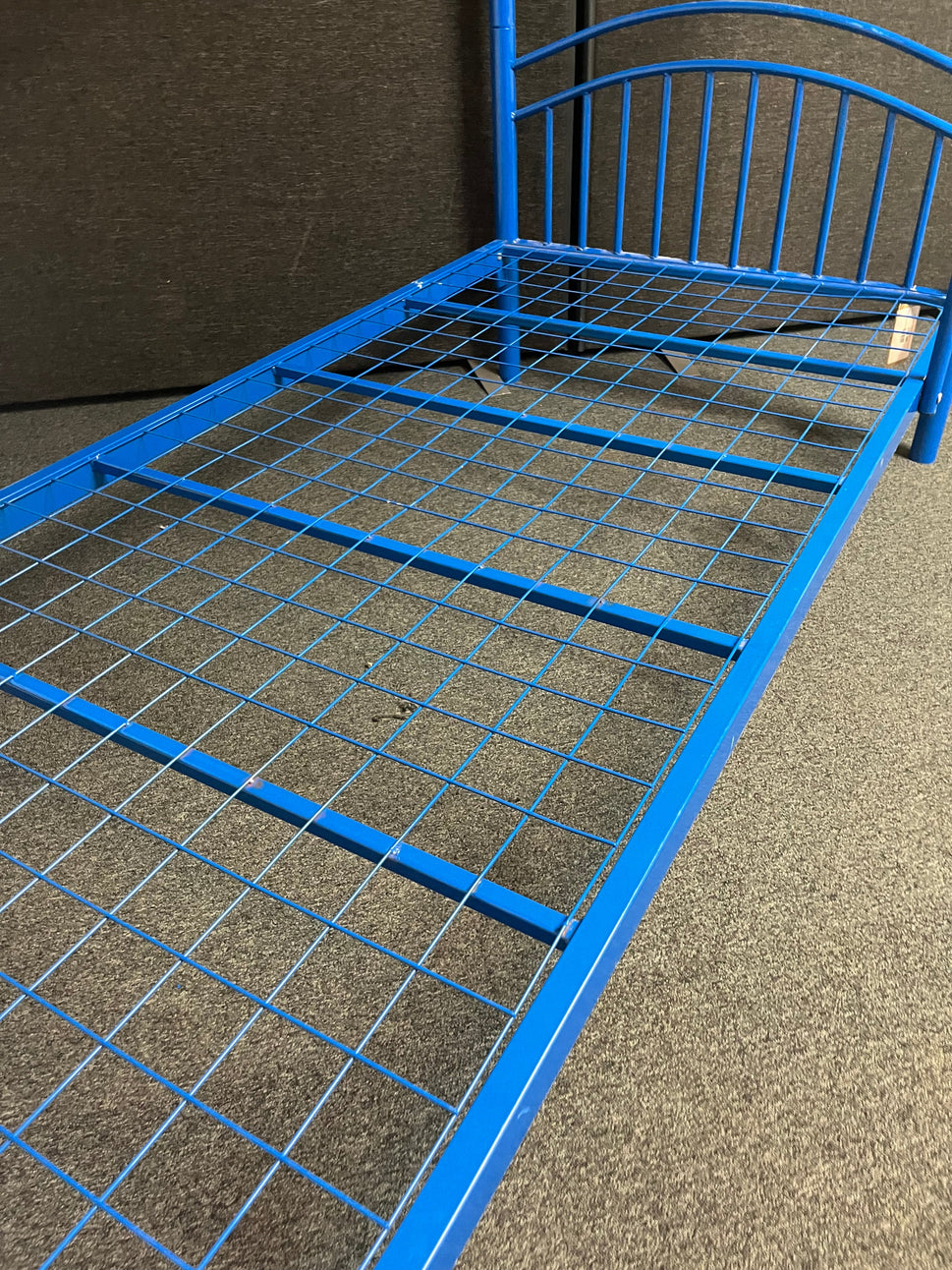 3ft blue powder coated metal framed bunk bed frame 1225