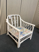 Switch White painted cane framed armchairs with fabric seat 1126 3 image