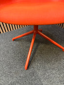Switch Muuto fibre armchair with a swivel base in manner 2 fabric with red painted metal spider base   J3911 2 image