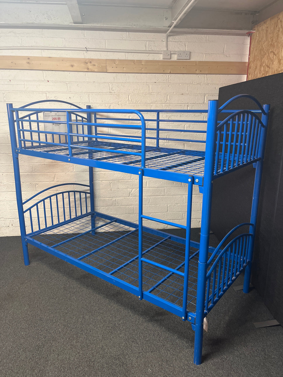 3ft blue powder coated metal framed bunk bed frame 1225