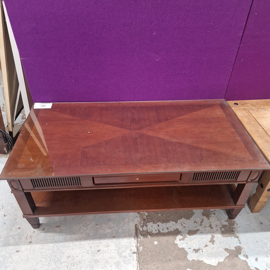 Large rectangular mahogany 1 dwr coffee table  Q3123