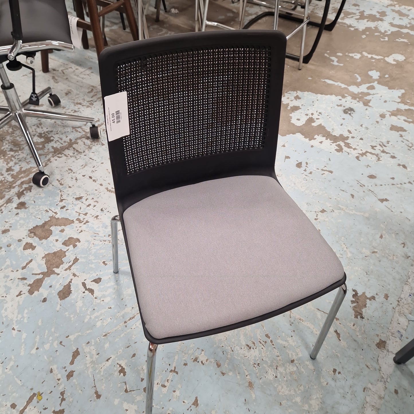 Santana plastic and fabric stacking chair